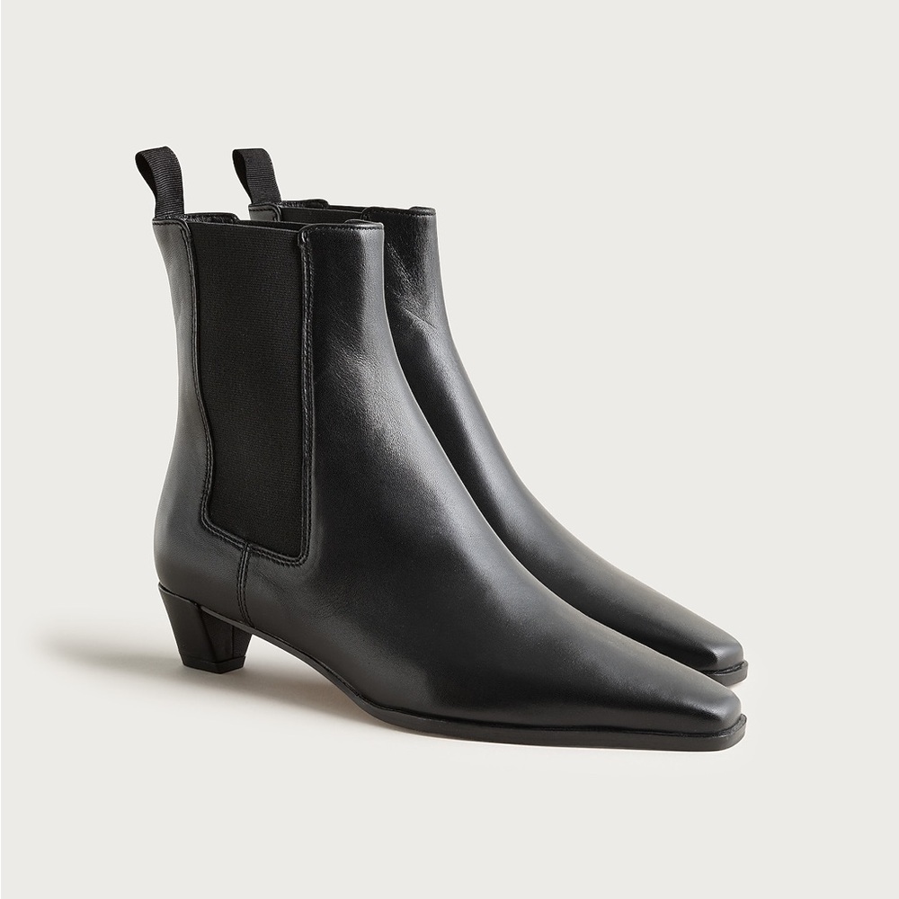 J Crew Remi square-toe ankle boots in leather CP078